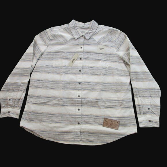 Ariat Women's 2XL Long Sleeve Billie Jean Print Button Shirt Mustard 10055211 - Picture 2 of 3